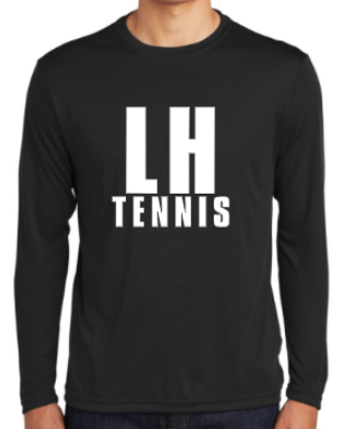 Black tennis shirt with long sleeves