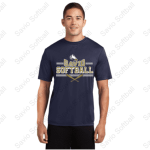 A man in a softball shirt