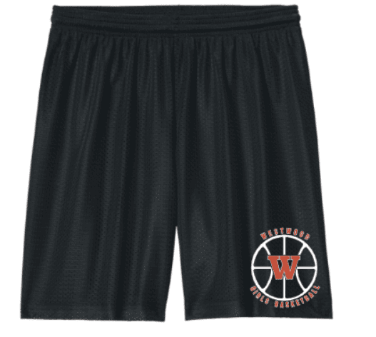 Z-Westwood Girls Basketball Black Mesh Practice Shorts