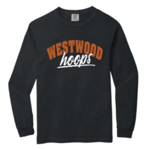 Westwood Hoops Comfort Colors Black Long Sleeve Cotton Tee